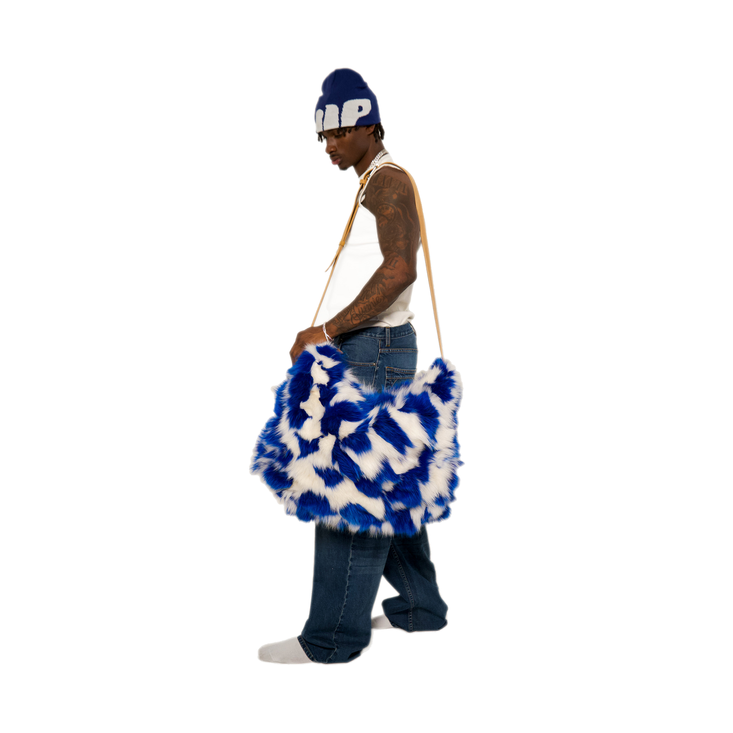 RABBIT SHOULDER BAG - BLUE & WHITE