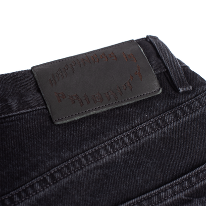 UNIFORM WIDE LEG DENIM - NOIR